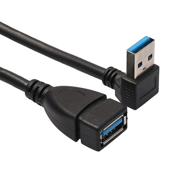 USB 3.0 Down Angle 90 degree Extension Cable Male to Female Adapter Cord, Length: 15cm