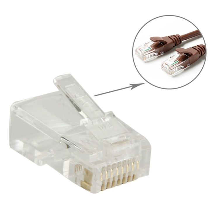100 PCS RJ45 Connector Modular Plug, Gold: 3u