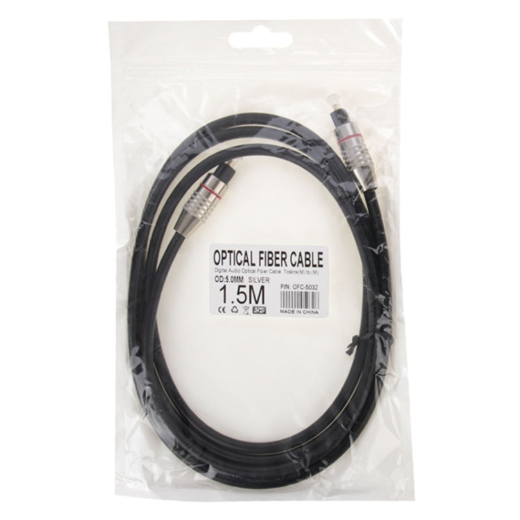 Digital Audio Optical Fiber Cable Toslink M to M, OD: 5.0mm, Length: 1.5m