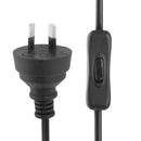 2 Prong Style AU Plug AC Power Cord with 304 Switch, Length: 1.2m(Black)