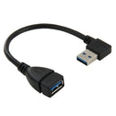 USB 3.0 Right Angle 90 Degree Extension Cable Male to Female Adapter Cord, Length: 18cm