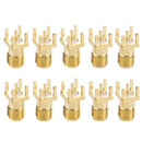 10 PCS Gold Plated SMA Female Panel Mount PCB Square Equally RF Connector Adapter