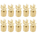 10 PCS Gold Plated SMA Male Jack Socket PCB Edge Mount Solder 0.62 inch RF Connector Adapter
