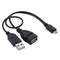 Micro USB to USB 2.0 Male & USB 2.0 Female Host OTG Converter Adapter Cable, Length: About 30cm(Black)