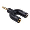 3.5mm Stereo Male to 3.5mm Headphone & Mic Female Splitter Adapter(Black)