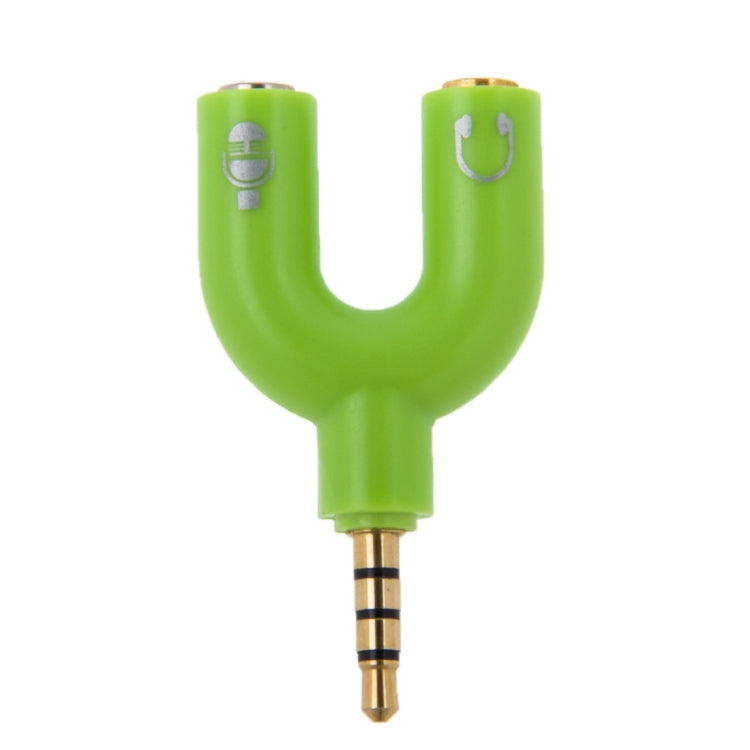 3.5mm Stereo Male to 3.5mm Headphone & Mic Female Splitter Adapter(Green)