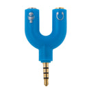 3.5mm Stereo Male to 3.5mm Headphone & Mic Female Splitter Adapter(Blue)