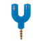 3.5mm Stereo Male to 3.5mm Headphone & Mic Female Splitter Adapter(Blue)