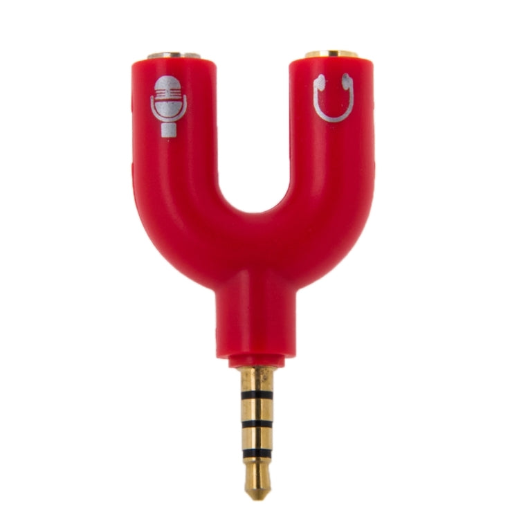 3.5mm Stereo Male to 3.5mm Headphone & Mic Female Splitter Adapter(Red)