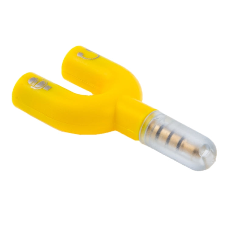 3.5mm Stereo Male to 3.5mm Headphone & Mic Female Splitter Adapter(Yellow)
