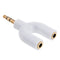 3.5mm Stereo Male to Dual 3.5mm Stereo Female Splitter Adapter(White)