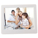 8 inch LED Display Multi-media Digital Photo Frame with Holder & Music & Movie Player, Support USB / SD / SDHC / MMC Card Input(White)