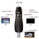 Multimedia Presenter with Laser Pointer & USB Receiver for Projector / PC / Laptop, Control Distance: 15m (R400)(Black)