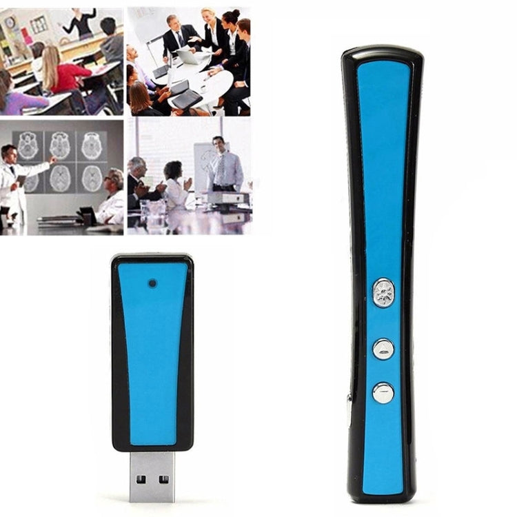 VIBOTON PP900 2.4GHz Multimedia Presentation Remote PowerPoint Clicker Handheld Controller Flip Pen with USB Receiver, Control Distance: 25m(Blue)