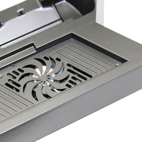Charging Stand USB Dual Cooling Fan Controller Stand Holder Cooler for PS4 Console Cooler(Black)