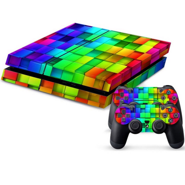 Color Cube Pattern Protective Skin Sticker Cover Skin Sticker for PS4 Game Console