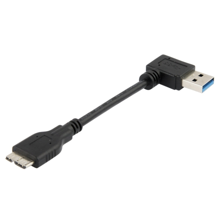 USB 3.0 Male to Micro USB 3.0 Male Adapter Cable, Right Bend, Length: 12cm