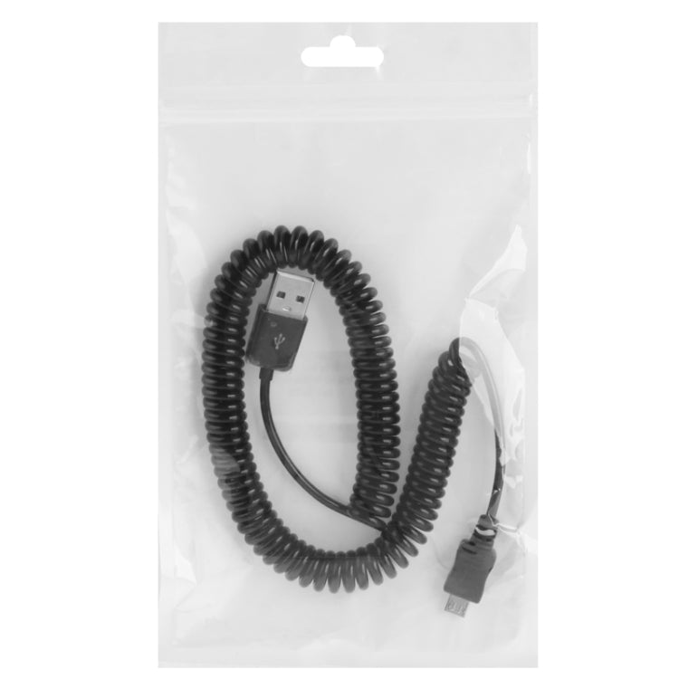 2m Micro USB Data Sync Charging Coiled Cable / Spring Cable for Samsung Galaxy S7 & S7 Edge / LG G4 / Huawei P8 / Xiaomi Mi4 and other Smartphones (Black)