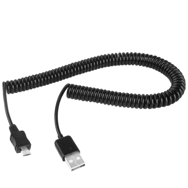 2m Micro USB Data Sync Charging Coiled Cable / Spring Cable for Samsung Galaxy S7 & S7 Edge / LG G4 / Huawei P8 / Xiaomi Mi4 and other Smartphones (Black)