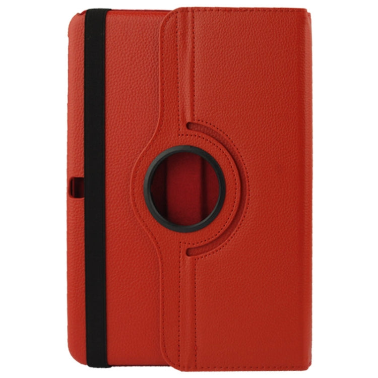 360 Degree Rotatable Litchi Texture Leather Case with 2-angle Viewing Holder for Samsung Galaxy Tab 4 10.1 / SM-T530 / T531 / T535(Red)