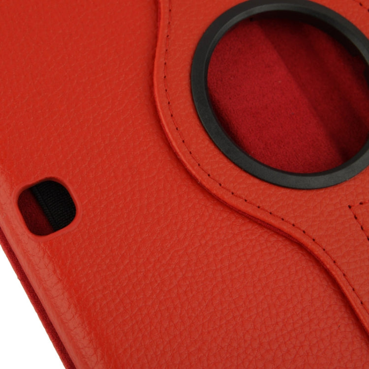 360 Degree Rotatable Litchi Texture Leather Case with 2-angle Viewing Holder for Samsung Galaxy Tab 4 10.1 / SM-T530 / T531 / T535(Red)