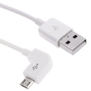 2m 90 Degree Micro USB Port USB Data Cable for Samsung Galaxy S7 & S7 Edge / LG G4 / Huawei P8 / Xiaomi Mi4 and other Smartphones (White)