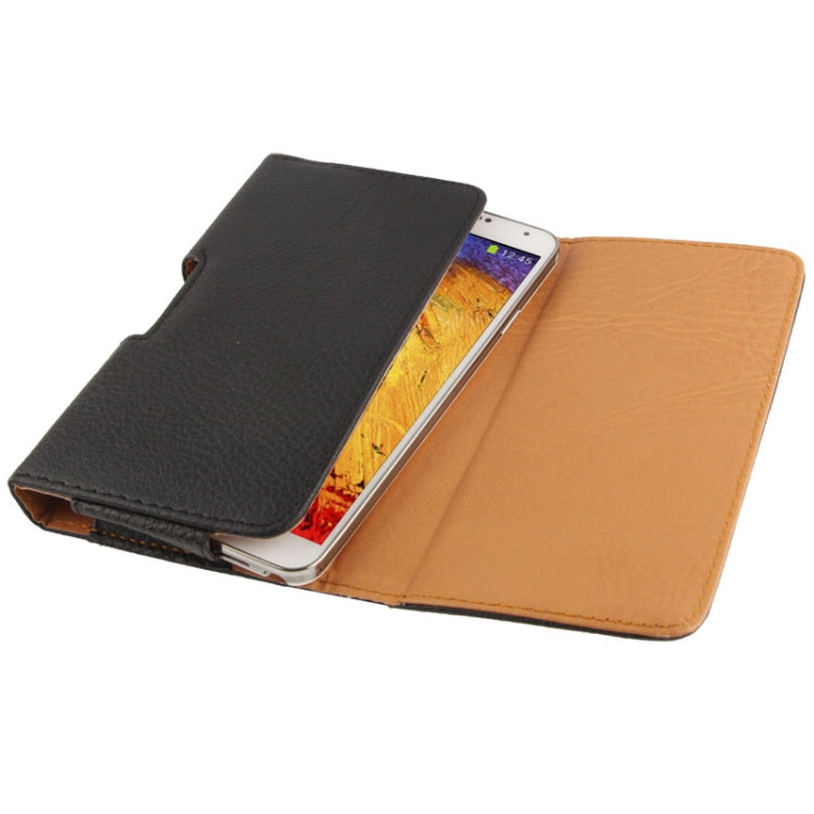 Litchi Texture Wallet Style Leather Case with Belt Clip for Galaxy Note III / N9000 / N7100(Black)