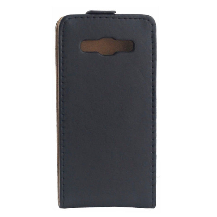 Vertical Flip Leather Case for Galaxy A7 / A700F(Black)