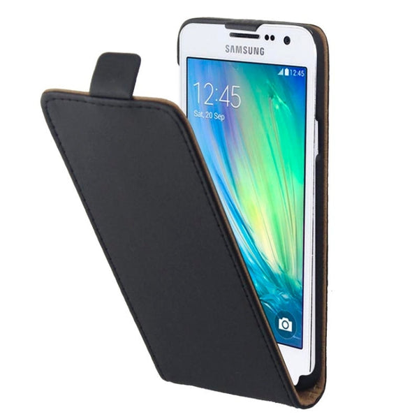 Vertical Flip Leather Case for Galaxy A7 / A700F(Black)
