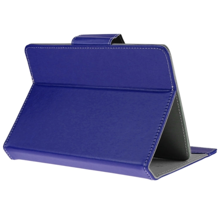 Universal Crazy Horse Texture Horizontal Flip Leather Case with Holder for 10 inch Tablet PC(Dark Blue)