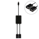 20cm Dual Ports Micro USB OTG Cable , For Galaxy S6 & S6 edge / S5 / S4, Note 4, Tablets(Black)