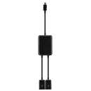 20cm Dual Ports Micro USB OTG Cable , For Galaxy S6 & S6 edge / S5 / S4, Note 4, Tablets(Black)