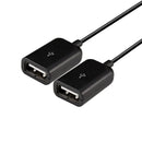 20cm Dual Ports Micro USB OTG Cable , For Galaxy S6 & S6 edge / S5 / S4, Note 4, Tablets(Black)