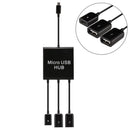 Micro USB to 2 Ports USB OTG HUB Cable with Micro USB Power Supply, Length: 20cm, For Galaxy S6 & S6 edge / S5 / S4, Note 4, Tablets(Black)