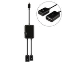 2 Ports Micro USB Charge HUB Cable, Length: 20cm, For Galaxy S6 & S6 edge / S5 / S4, Note 4, Tablet(Black)