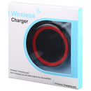 Universal QI Standard Round Wireless Charging Pad (Black + Red)