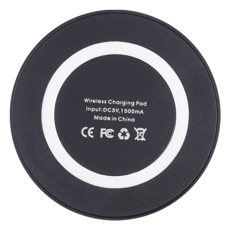 5W Universal QI Standard Round Wireless Charging Pad (Black + White)