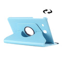 Litchi Texture 360 Degree Rotation Leather Case with Multi-functional Holder for Galaxy Tab E 9.6(Baby Blue)