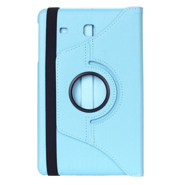 Litchi Texture 360 Degree Rotation Leather Case with Multi-functional Holder for Galaxy Tab E 9.6(Baby Blue)