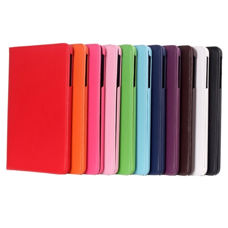 Litchi Texture 360 Degree Rotation Leather Case with Multi-functional Holder for Galaxy Tab E 9.6(Baby Blue)