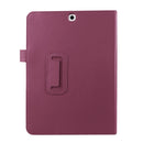 Litchi Texture Horizontal Flip Solid Color Smart Leather Case with Two-folding Holder & Sleep / Wake-up Function for Galaxy Tab S2 9.7 / T815(Purple)