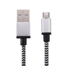 1m Woven Style Micro USB to USB 2.0 Data / Charger Cable, For Samsung, HTC, Sony, Lenovo, Huawei, and other Smartphones(Silver)
