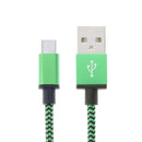 2m Woven Style Micro USB to USB 2.0 Data / Charger Cable, For Galaxy S6 / S5 / S IV / Note 5 / Note 5 Edge, HTC, Sony, Length: 2m(Green)