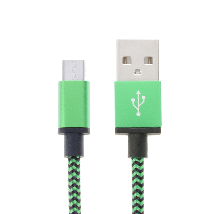 2m Woven Style Micro USB to USB 2.0 Data / Charger Cable, For Galaxy S6 / S5 / S IV / Note 5 / Note 5 Edge, HTC, Sony, Length: 2m(Green)