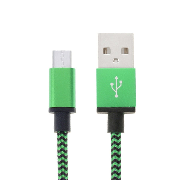 2m Woven Style Micro USB to USB 2.0 Data / Charger Cable, For Galaxy S6 / S5 / S IV / Note 5 / Note 5 Edge, HTC, Sony, Length: 2m(Green)