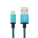 2m Woven Style Micro USB to USB 2.0 Data / Charger Cable, For Galaxy S6 / S5 / S IV / Note 5 / Note 5 Edge, HTC, Sony(Blue)