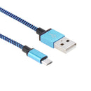 2m Woven Style Micro USB to USB 2.0 Data / Charger Cable, For Galaxy S6 / S5 / S IV / Note 5 / Note 5 Edge, HTC, Sony(Blue)