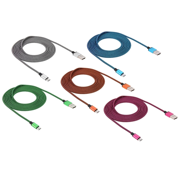 2m Woven Style Micro USB to USB 2.0 Data / Charger Cable, For Galaxy S6 / S5 / S IV / Note 5 / Note 5 Edge, HTC, Sony, Length: 2m(Green)