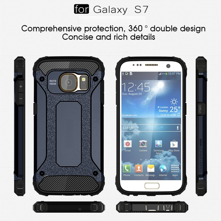 For Galaxy S7 / G930 Tough Armor TPU + PC Combination Case (Dark Blue)