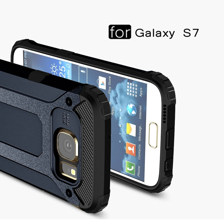 For Galaxy S7 / G930 Tough Armor TPU + PC Combination Case (Dark Blue)
